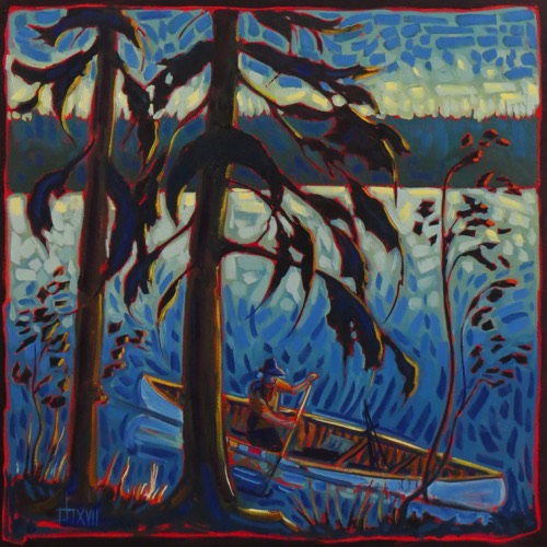The Plein Air Painter, Waskesiu, Sask.  
oil on canvas   28 x 28   sold